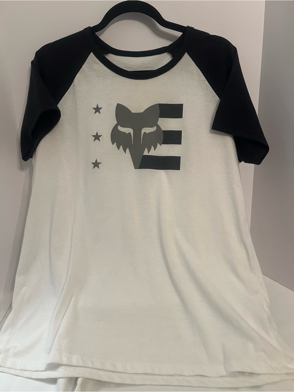 Authentic Fox racing Short Sleeve Raglan Tee - Black & White